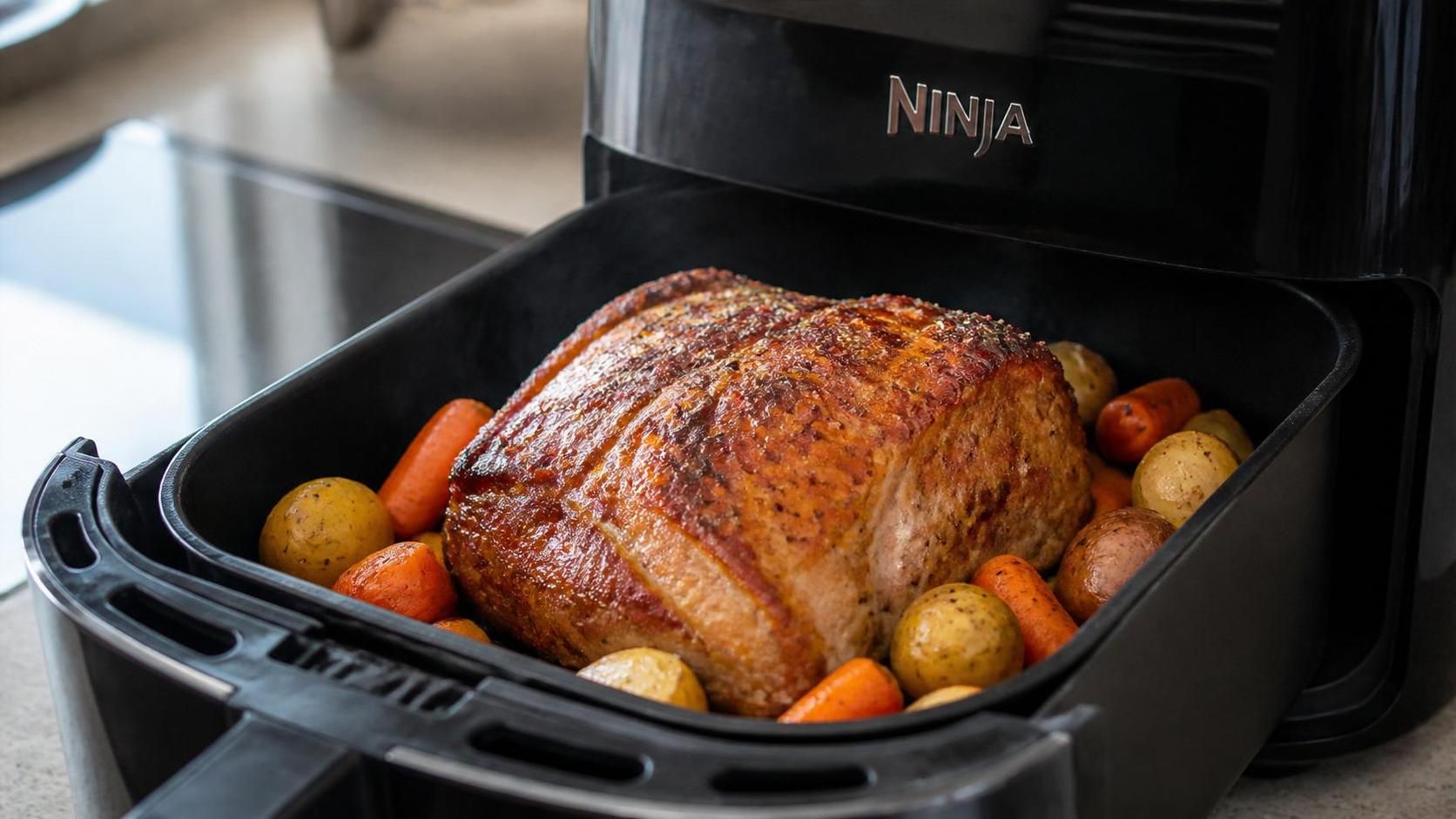 découvrez notre recette facile et rapide de rôti de porc croustillant à l'air fryer ninja pour un repas savoureux et gourmand en un rien de temps.