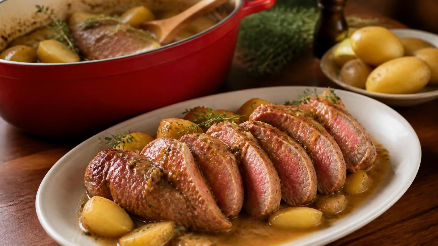 découvrez une recette délicieuse de filet mignon fondant mijoté lentement en cocotte en fonte pour une viande tendre et savoureuse à chaque bouchée.