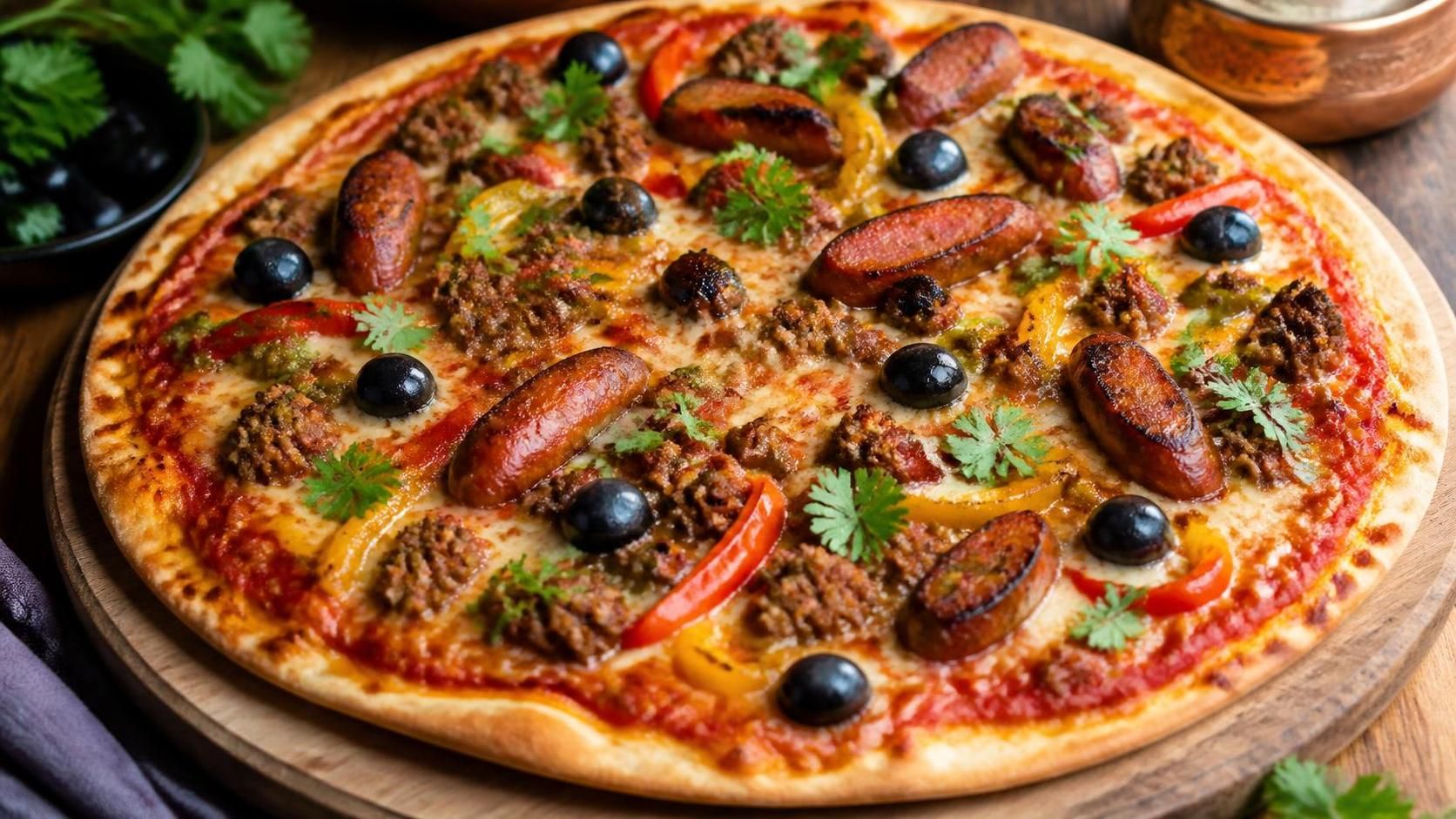 découvrez nos délices de pizza aux saveurs orientales, un mélange unique d'épices et d'ingrédients authentiques pour un voyage gustatif inédit.