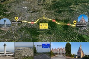 Quelle est la distance entre l’aéroport d’Orly et Disneyland Paris ?