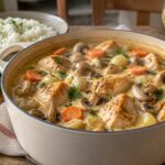 savourez une blanquette de dinde mijotée au vin blanc, une recette authentique, tendre et généreuse, idéale pour un repas convivial.