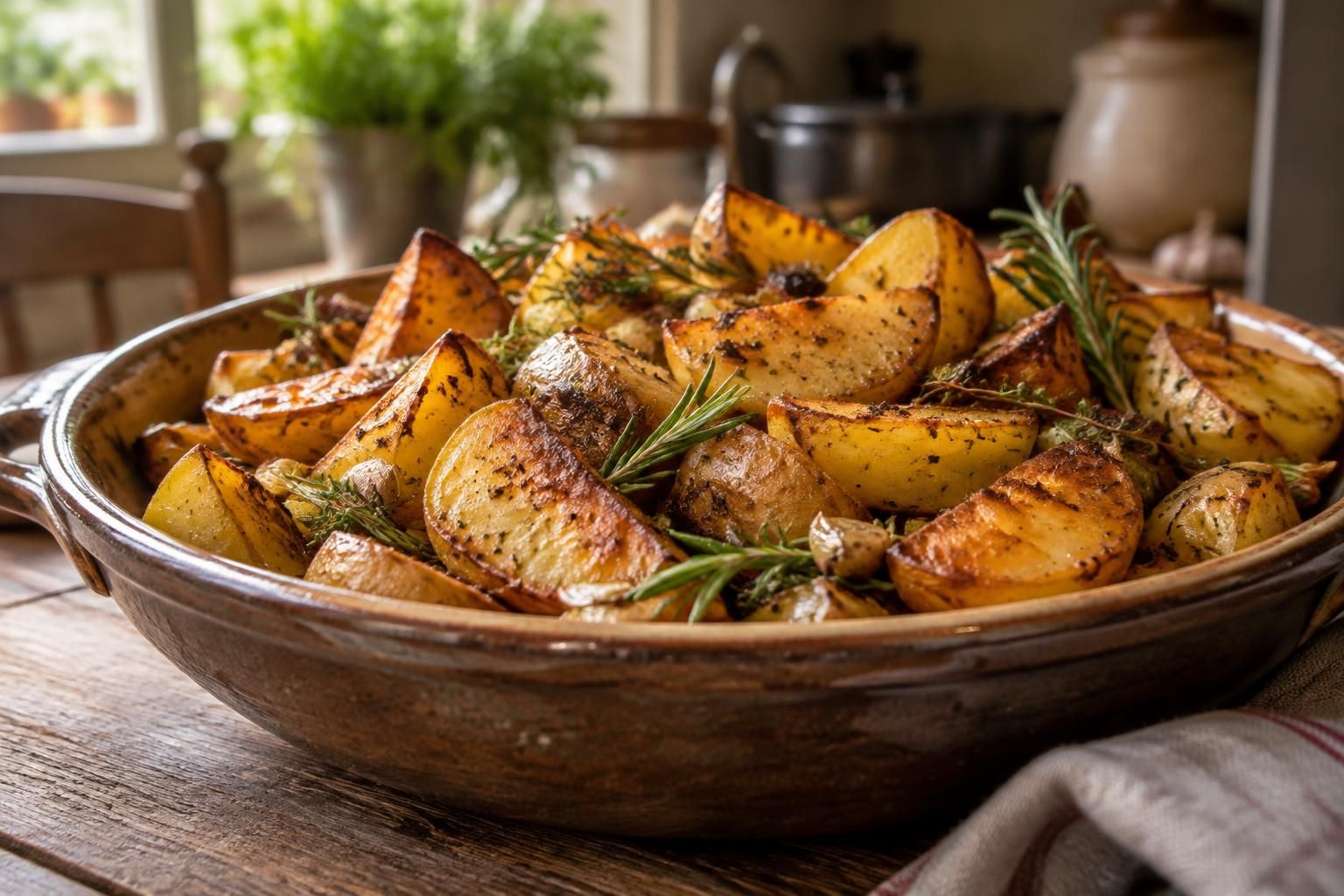 découvrez la recette authentique des pommes de terre rôties croustillantes de nos grands-mères : dorées, fondantes et faciles à préparer.